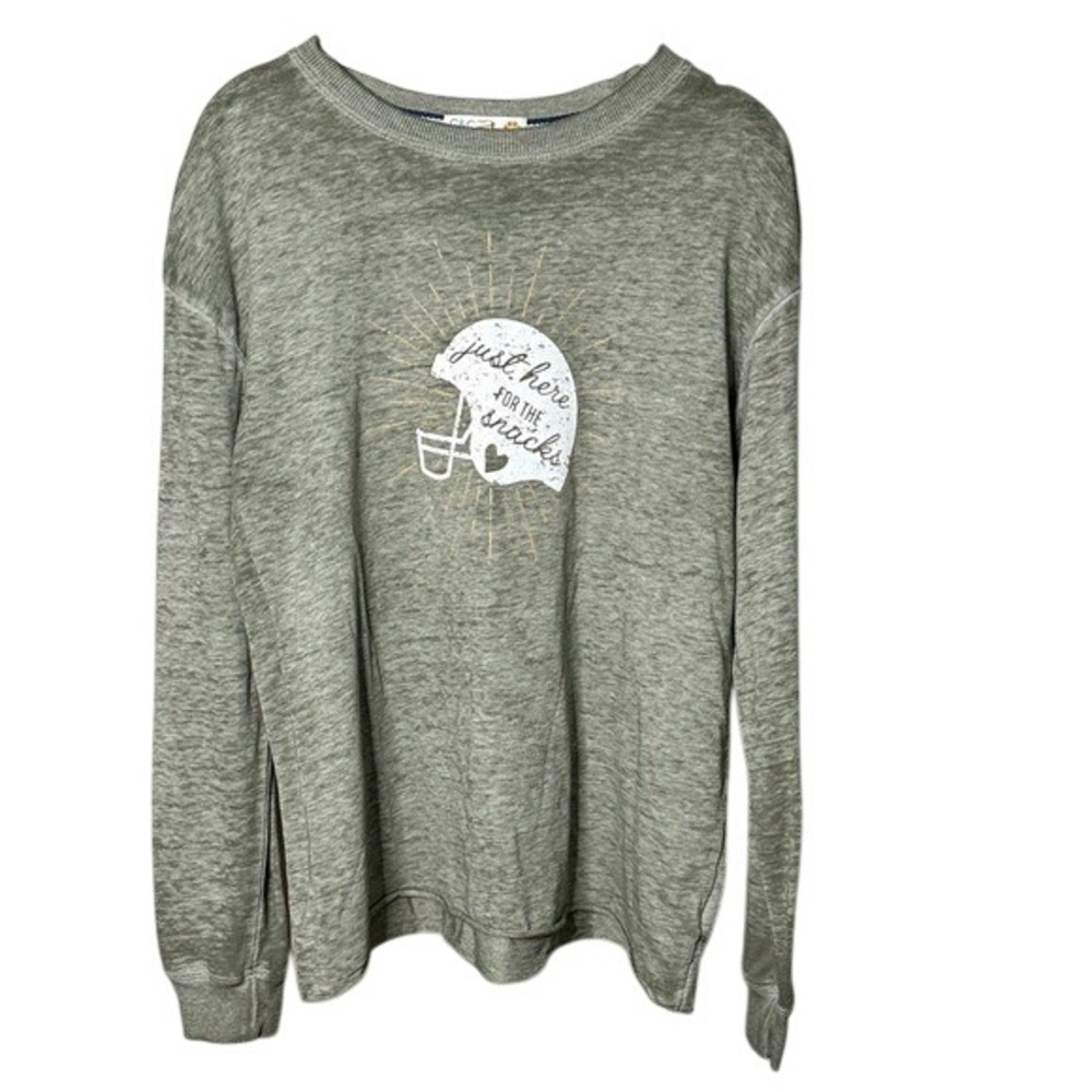 C & C California Football Snacks Graphic Olive Green‎ Long Sleeve Top